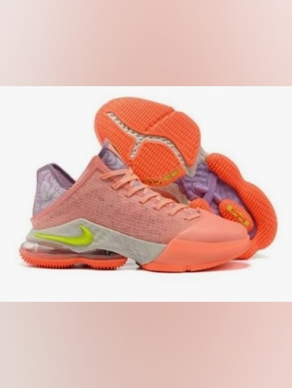 Nike Women’s Coral Pink and Neon Lime Athletic Sneakers